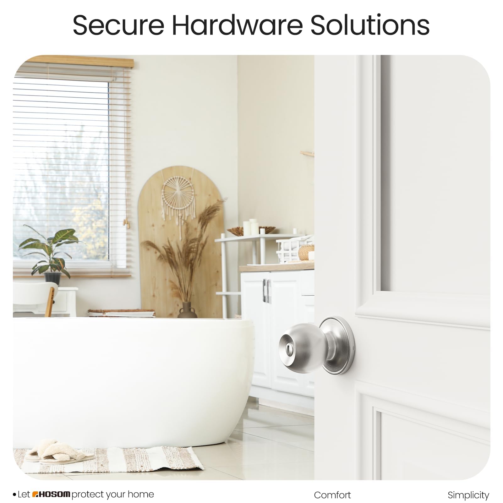 Privacy Door Knobs with Lock - 2 Pack Satin Nickel -9 Privacy Door Knobs with Lock - 2 Pack Satin Nickel -9