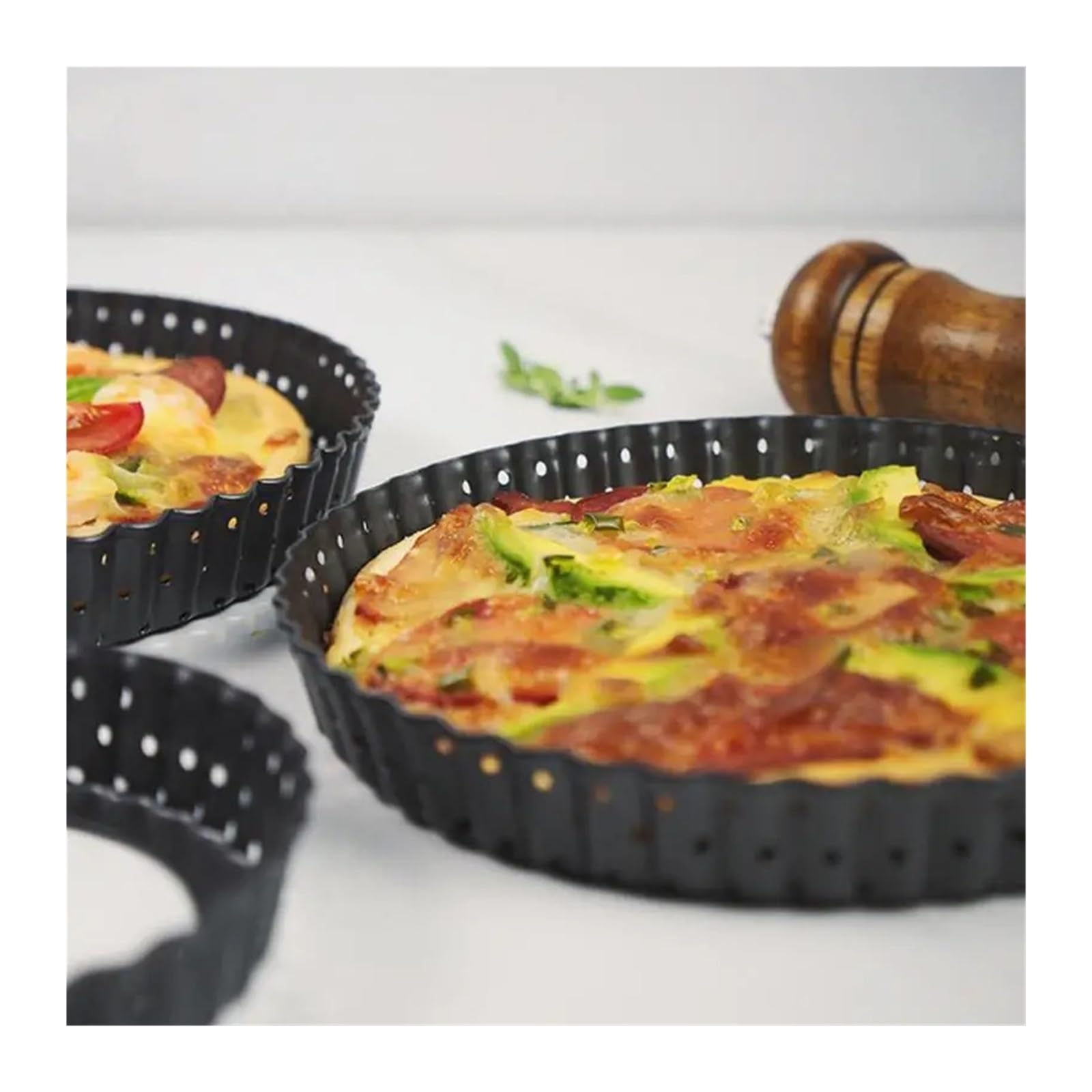 Molde para pizza, bandeja perforada antiadherente, 5/8/9 pulgadas