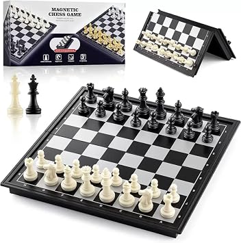 Royaldeals Toys Travel Chess Set Mini Foldable Chess Pocket Size Magnetic Chess with Folding Educational Board Games Board Game
