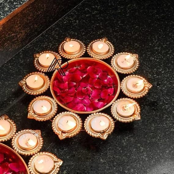 S.S Creations Collection || Decorative Bowl Diwali urli Gifts || Metal Bowl Decor Size 12 Inches (1)