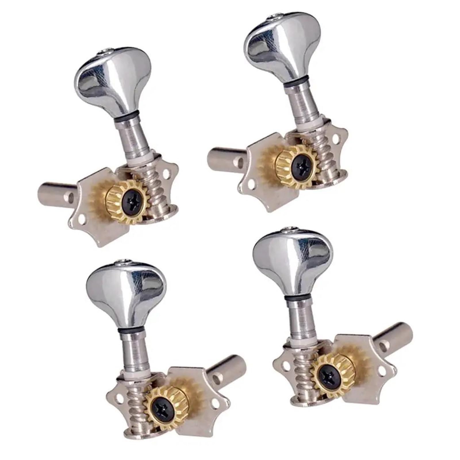 Meccaniche Per Chitarra 4 Pezzi 2R2L Ukulele Testa Della Macchina Accordatori Picchetti In Ferro Set Parti Di Ricambio Per Chitarra(Silver)