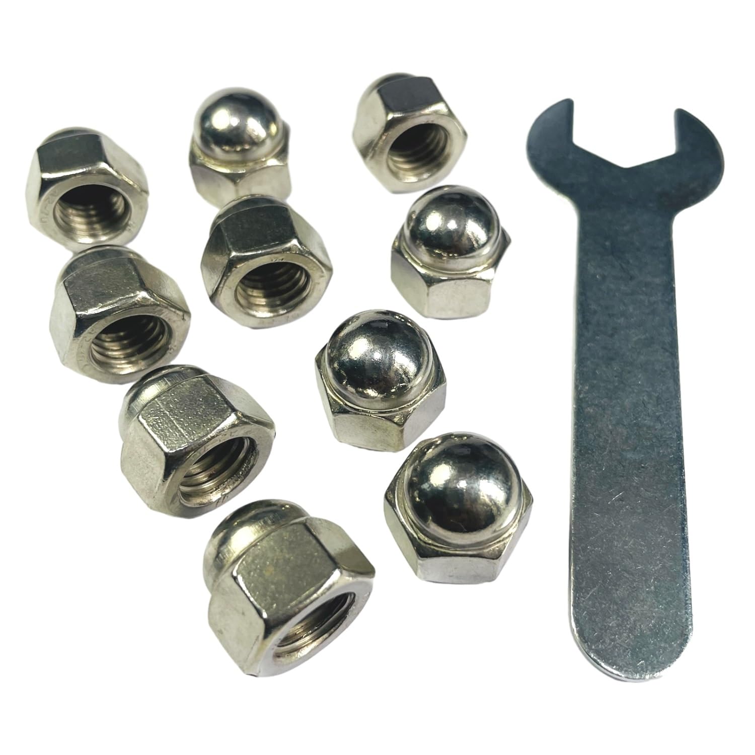 Stainless Steel Acorn Nuts - 50 Pack with Wrench -20