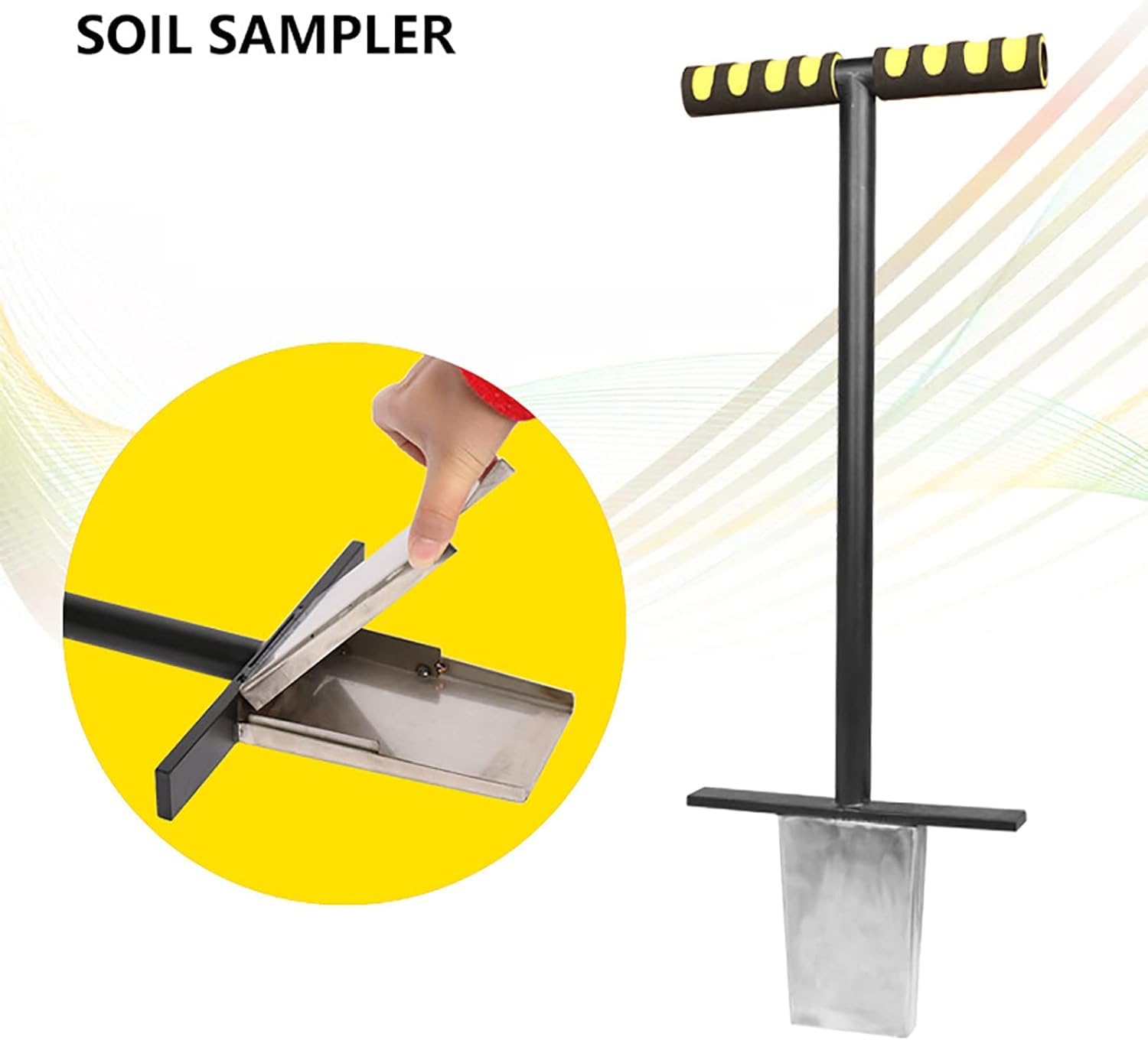 Sonda professionale per campionamento del suolo in acciaio inox, ideale per giardino, prato, fattorie, campi da golf, campionatore di nucleo durevole per campionamento preciso