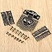 dophee 1Pc Decorative Embossing Box Hasp Latch Lock and 2Pcs Small Hinges with Mounting Screws for Jewelry Box Small Wooden Case Toy Box Chest Doll House Hardware Set