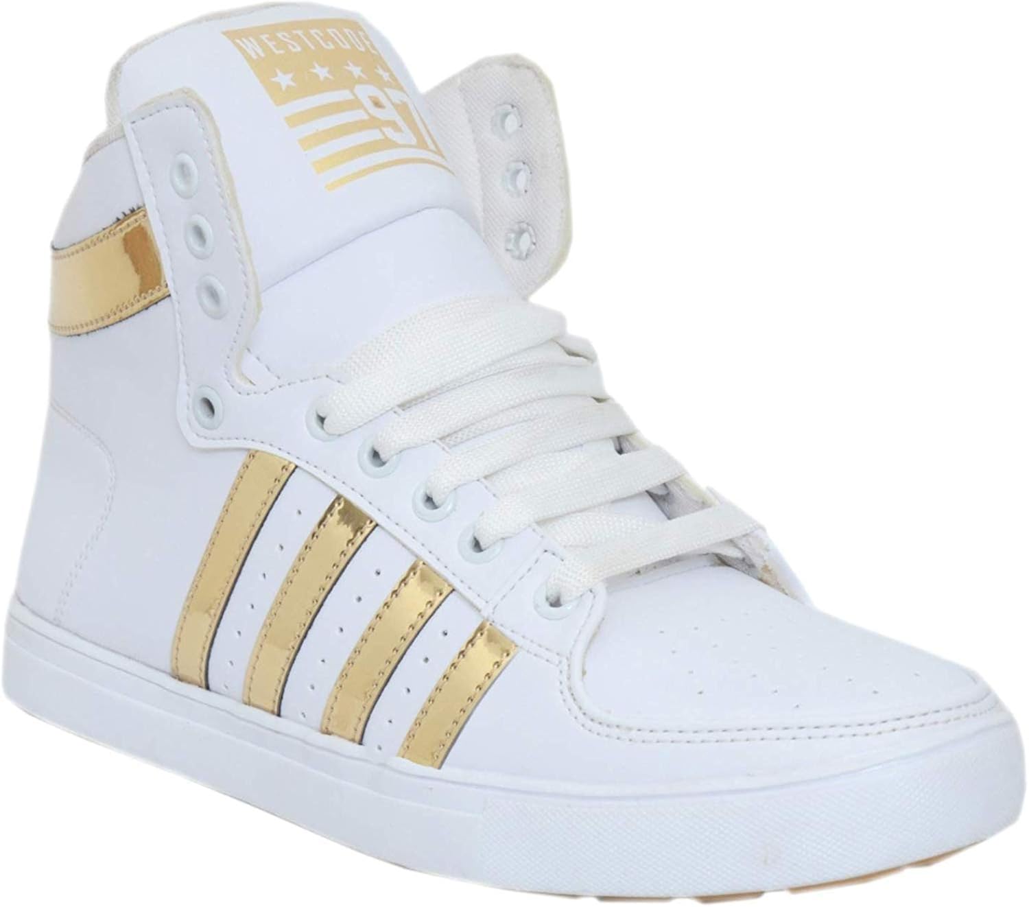West Code Mens Fashion Sneakers 6030-G-White