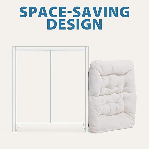 Miniatura 4 de OAKHAM Cómoda silla para adultos, suave piel sintética plegable para dormitorio, sala de estar, dormitorio, silla de lectura flexible para