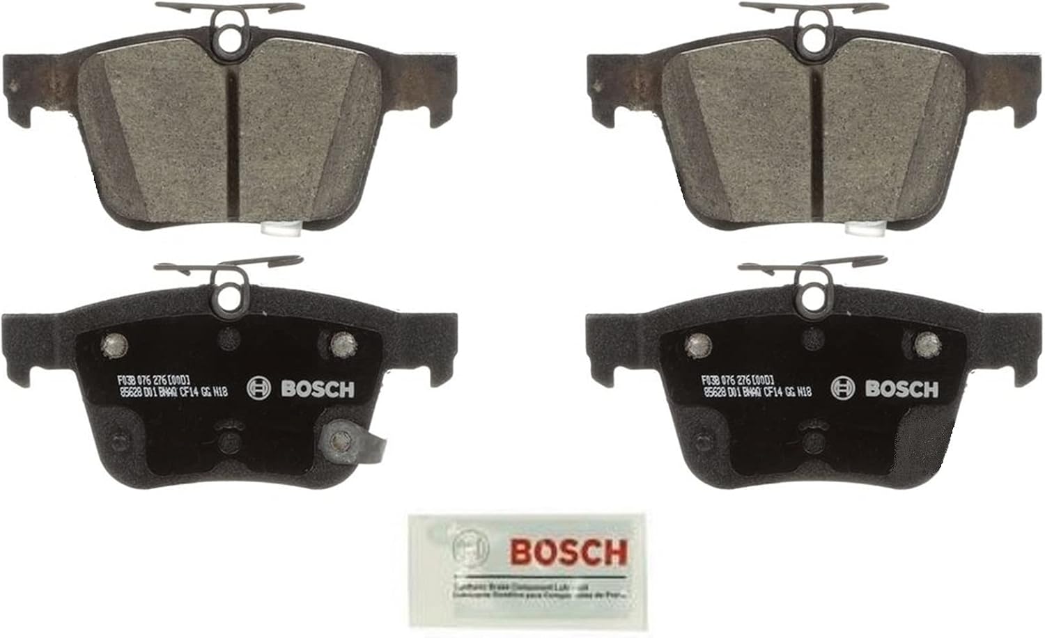 BOSCH BC1901 QuietCast Premium Ceramic Disc Brake Pad Set - Compatible with Select Chrysler Pacifica, Voyager; REAR