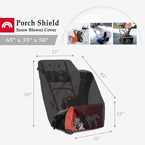 Miniatura 2 de Porch Shield Cubierta para soplador de nieve, impermeable, resistente para la mayoría de las cubiertas de lanzador de dos etapas, 65 x 33 x 50