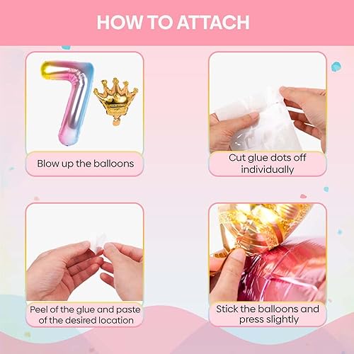 Miniatura 6 de Globo con el número 7 de 40 pulgadas, degradado arcoíris con corona desmontable, fácil de inflar y desinflar reutilizable, globos de Mylar de