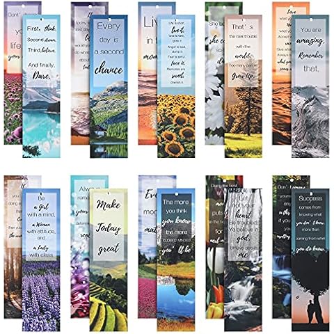 VETPW 20Pcs Inspirational Nature Bookmarks Set Cover