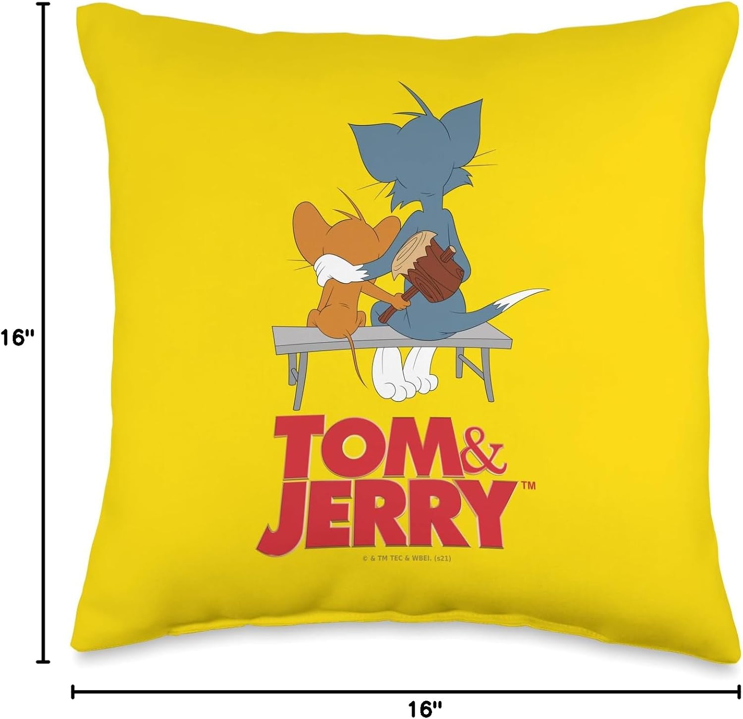 Tom & Jerry Movie Parkbench Throw Pillow