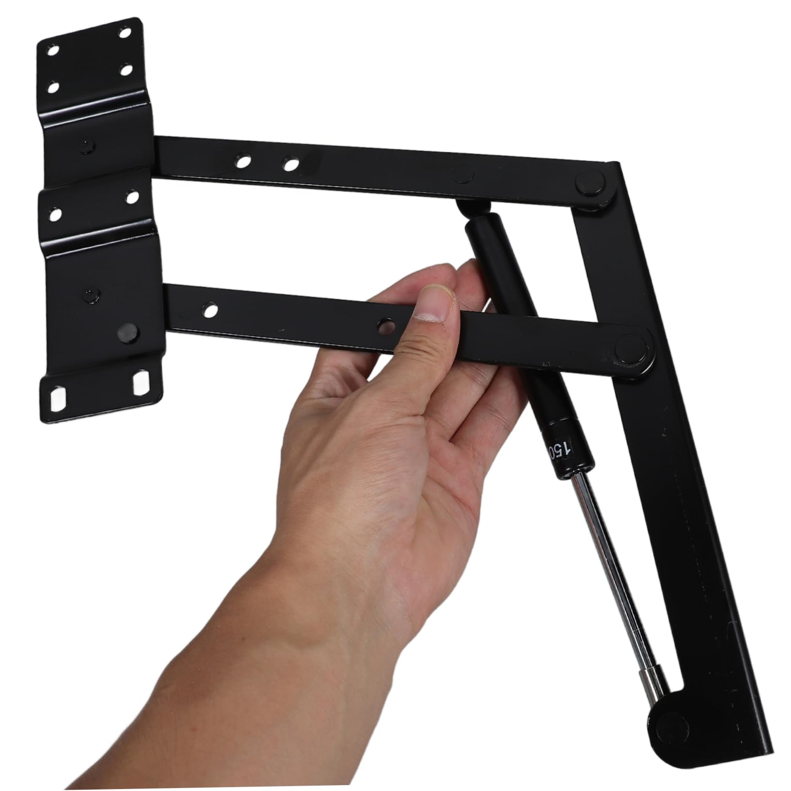 Hemobllo Mesa Telescópica Ahorro de Espacio y Estructura Resistente para Soporte Elevador de Hierro Negro Mesas Auxiliares y Muebles Funcionales