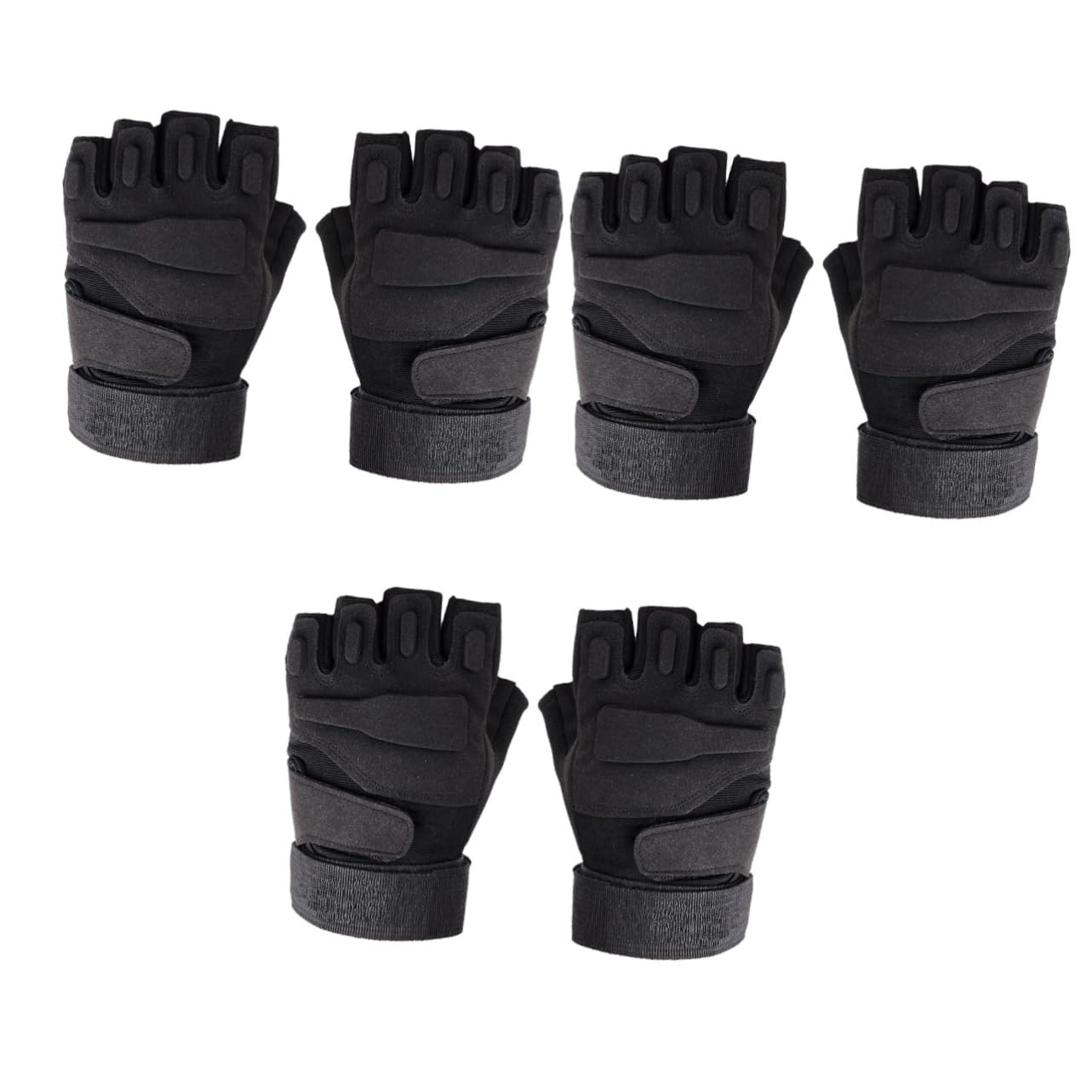 BESPORTBLE 3pcs Half Finger Cycling Gloves Breathable Shockproof Outdoor Sports Gloves for Riding Running Fishing Hiking Comfortable -Sweat - Design Black