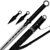 Vista 2 de Ninja Sword Machete Cuchillo de lanzamiento táctico Katana Tanto Blade, 27 pulgadas