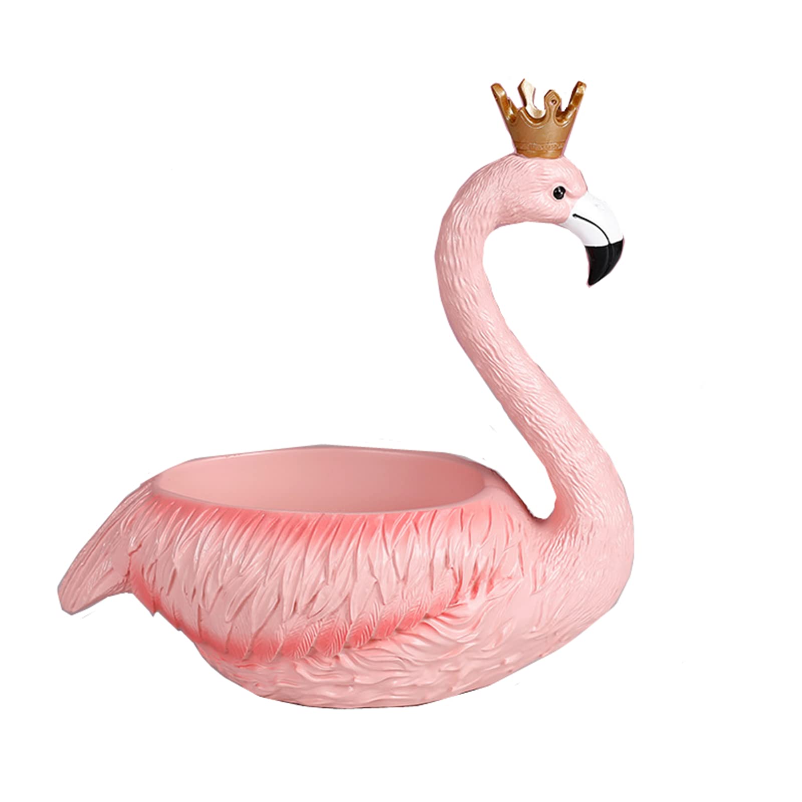 TANG SONG 1PCS Resin Flamingo Key Storage Box Jewelry Trinket Box Ring Holder Household Supplies Organize for Home Office Desk Decoration (Queen)