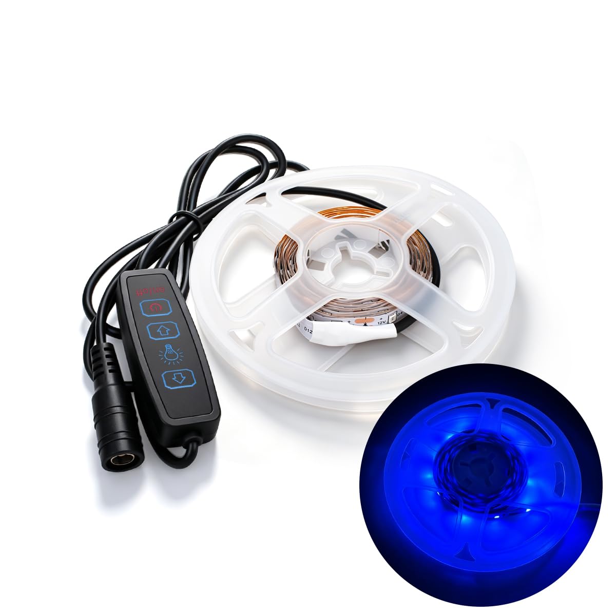 Innfeeltech 2M SMD LED Light Strip, 8mm Width 12V Blue 60LEDs/m Light Strip, DC Connector