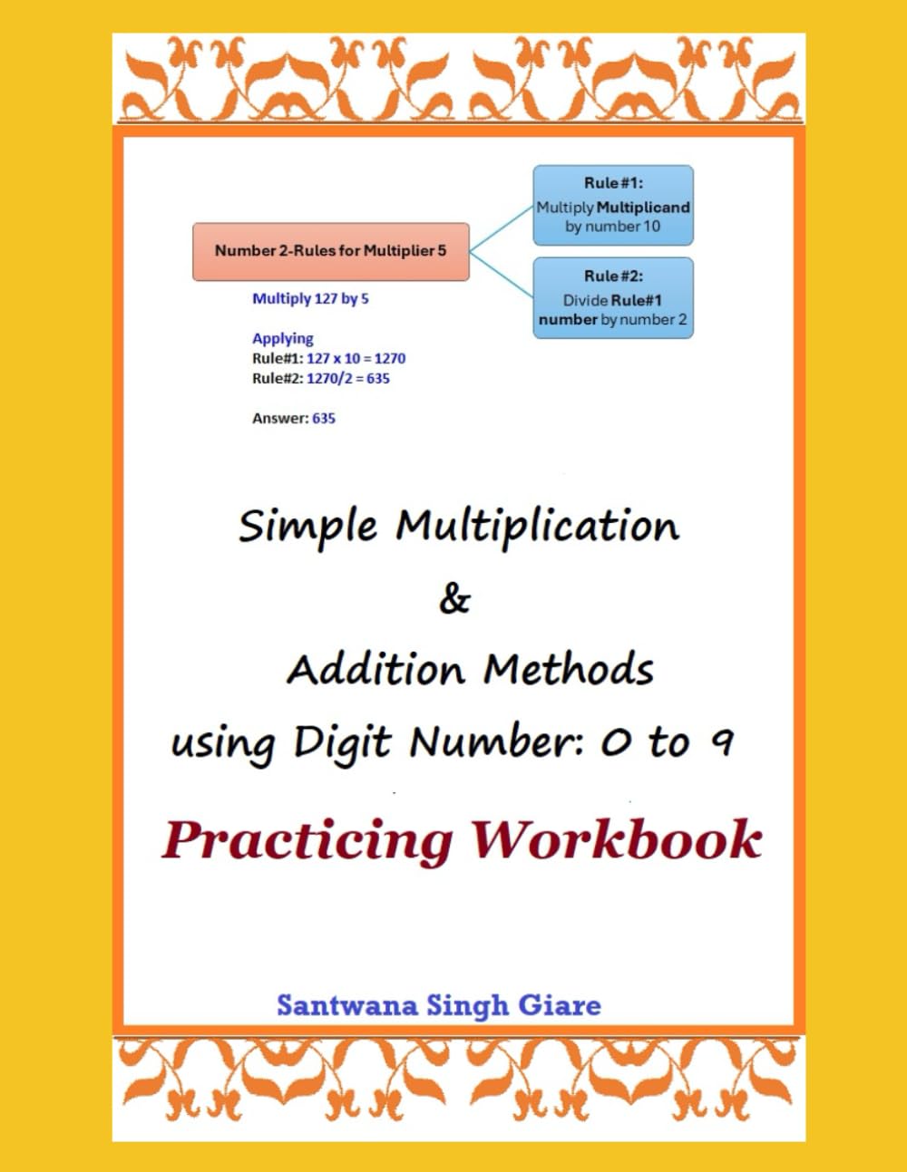 Simple Multiplication & Addition Methods using Digit Numbers: 0 to 9 Practicing Workbook
