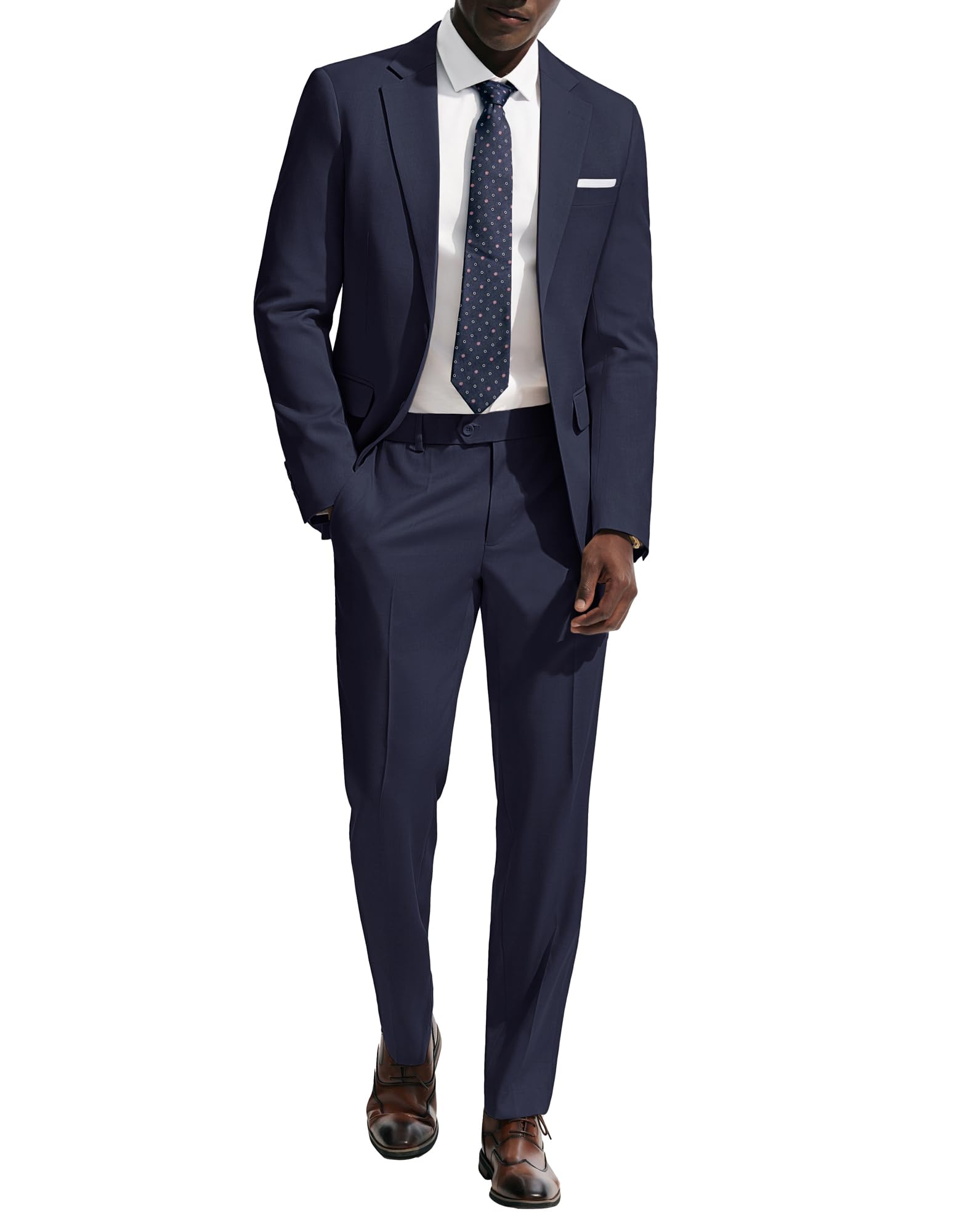 PJ PAUL JONES Mens Suit 2 Piece Classic Fit Suits Two Button Casual Blazer Suit Sets Business Dress