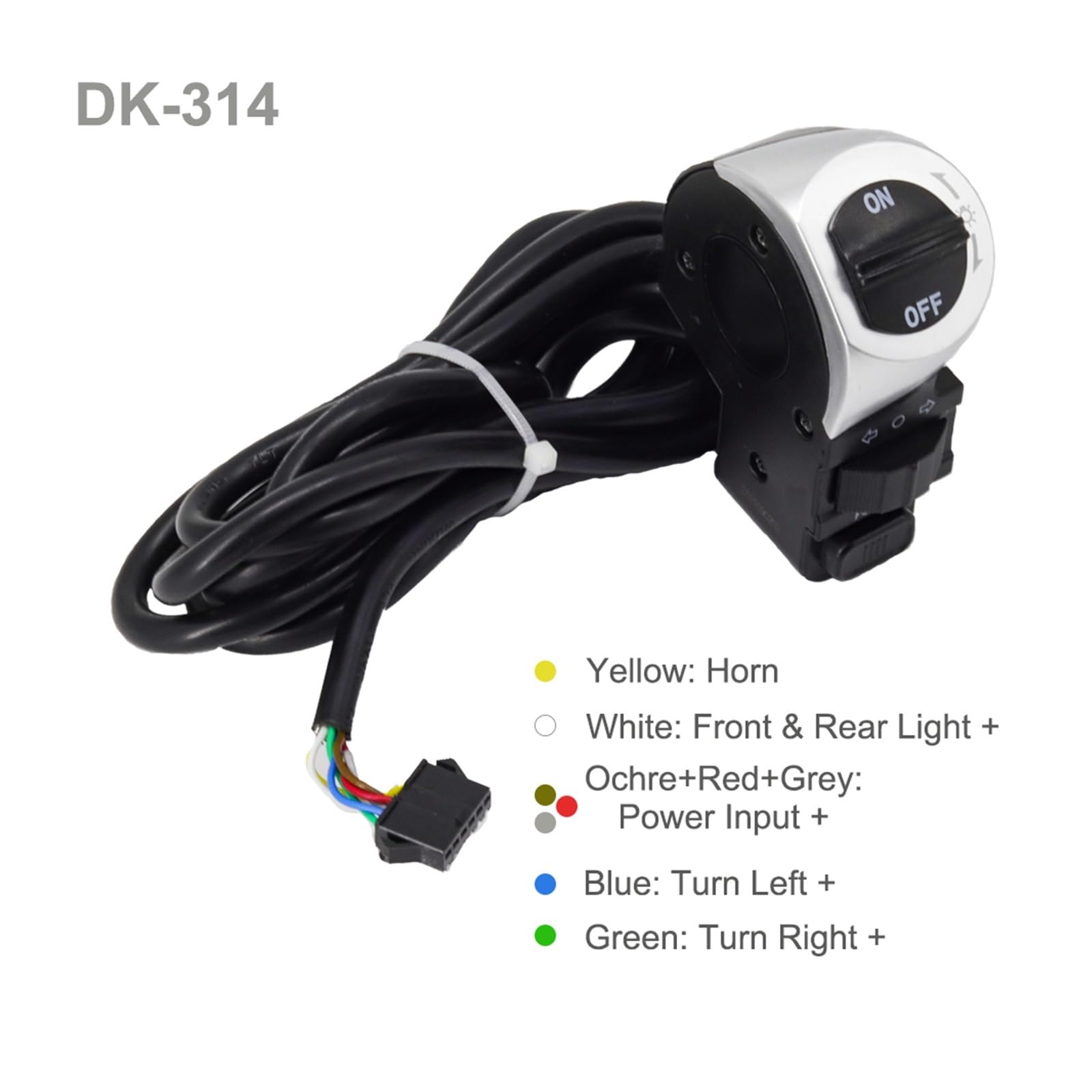 Juego de Luces de Freno y Luces de Giro for Bicicleta eléctrica, Entrada de 24V, 36V, 48V, for Bicicleta eléctrica, con bocina y luz Trasera de Giro