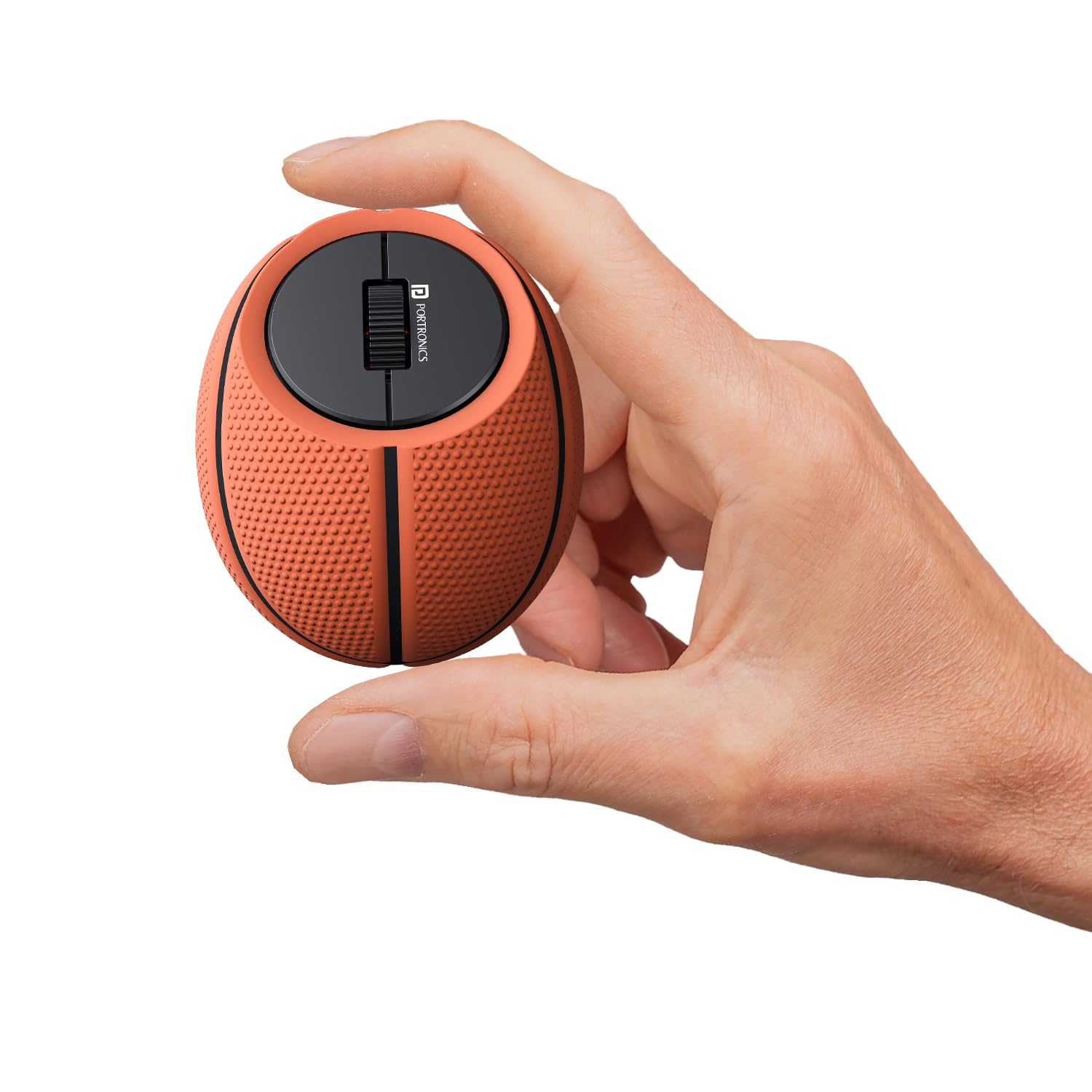 Portronics ToadPlay Basketball Mini Wireless Bluetooth Mouse with Dual Wireless Connectivity (BT + 2.4 GHz), Rechargeable Battery, Noise-Free Clicking, Multi-Device Pair, Adjust Sensitivity (Brown)-picture-15