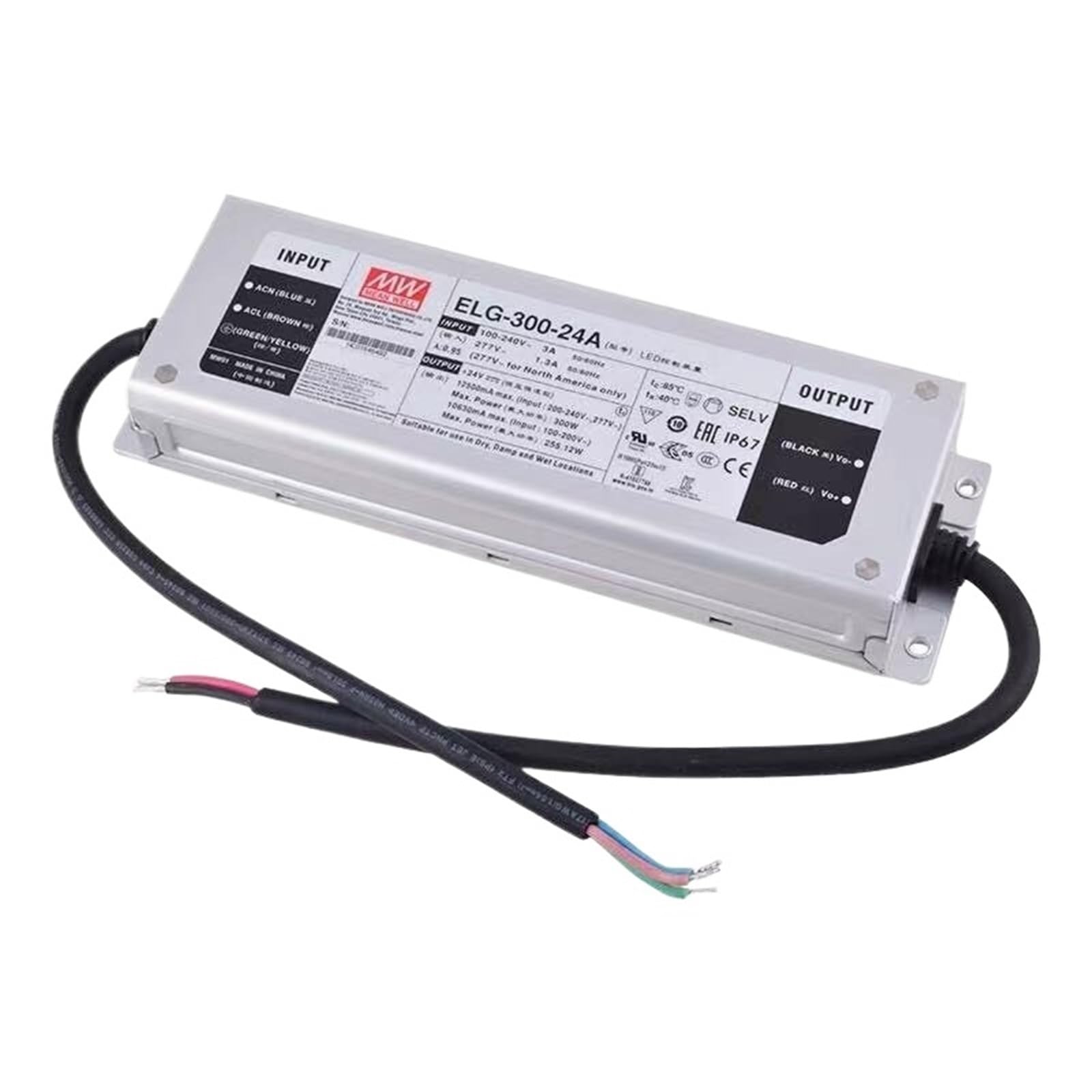 Fcarumiqp Elg-300-24A 24V 12.5A Waterproof Led Lighting Ac To Dc Constant Voltage Power Supply Outdoor Driver