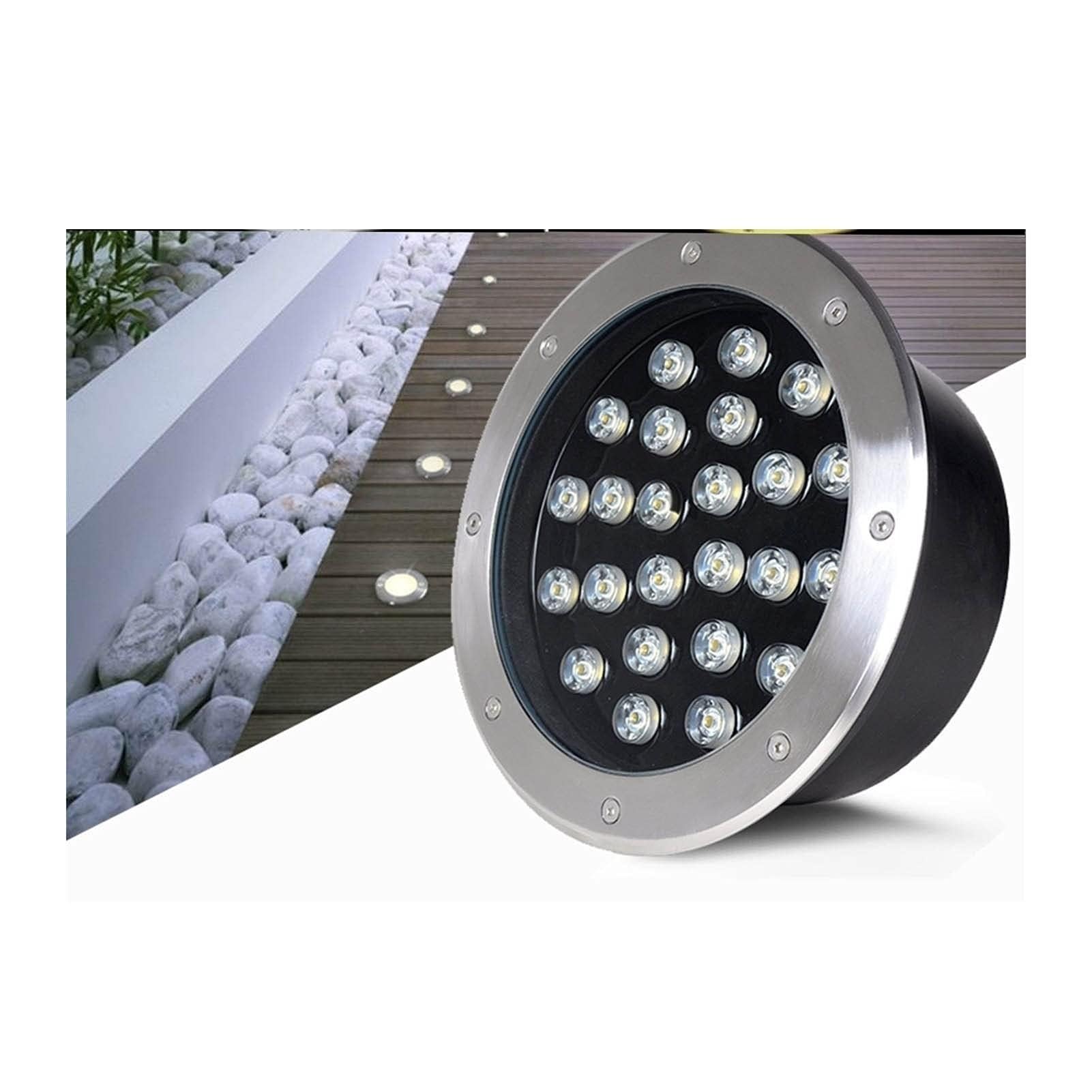 Foco LED Subacuático Incrustado - Luces De Fuentes Subacuáticas, Iluminación Subacuática para Piscina DC 24V, IP67 Foco Sumergible Impermeable para Paisaje Subacuático(Green Light,18w)
