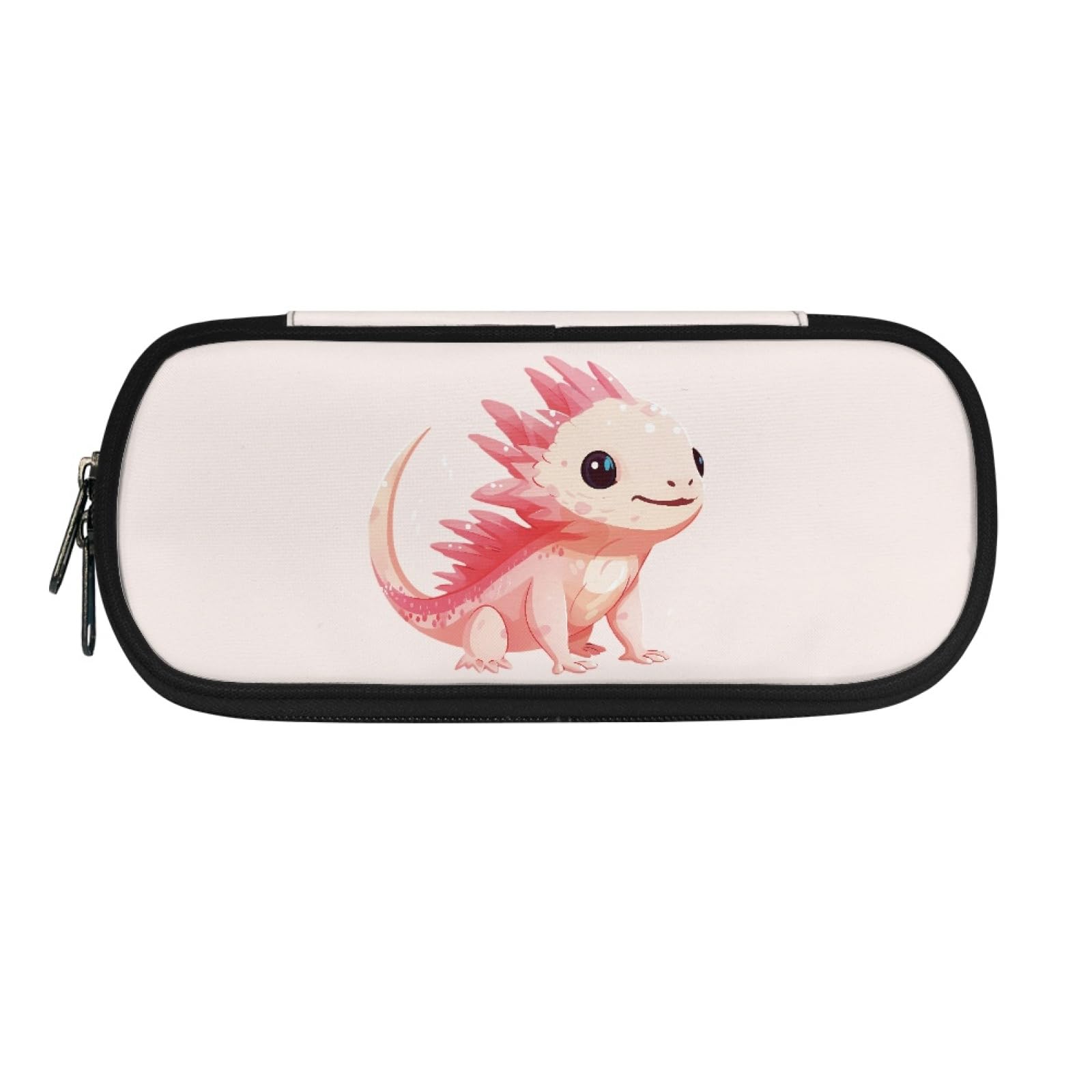 TOADDMOS Cartoon Axolotl Print Pencil Case for Girls Boys School Pencil Case Pen Cases Portable Office Stationery — image 1