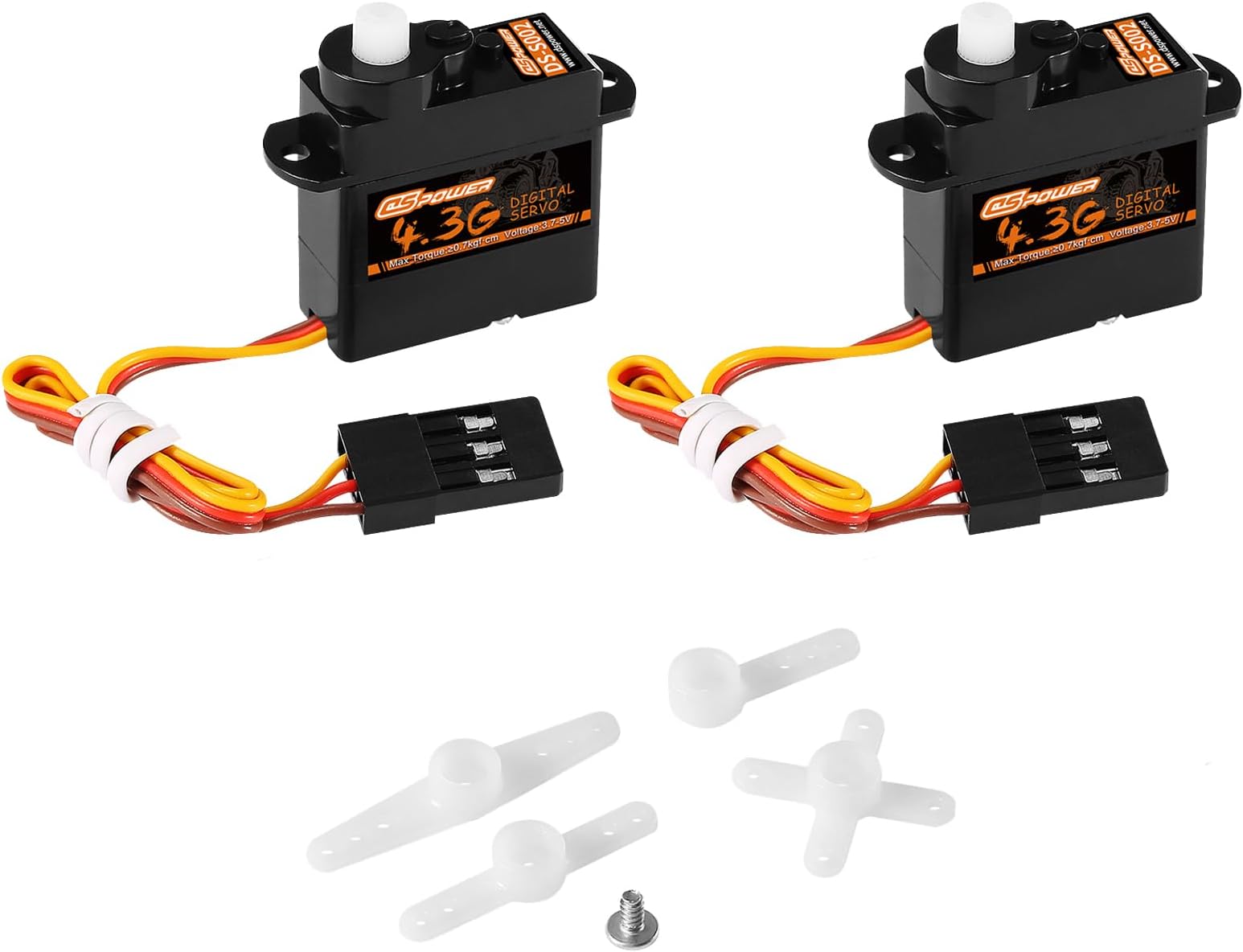 2PCS 4.3G Mini Servo, RC Micro Digital Servo Motor Coreless Steering Servos for Fixed-Wing Helicopter Airplane Drone 1/24 1/28 RC Car SCX24 Boat Robot Toy