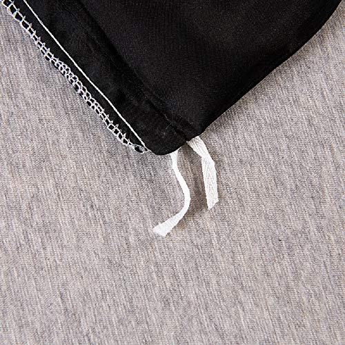 Black Silk Comforter Cover Set Queen Size Silk Like Satin Duvet Cover Set Solid Color Decor Soft Microfiber Women Bedding Sets With Zipper Ties Soft Luxury Duvet Cover Set For Adult Women Men Girls #TOP6