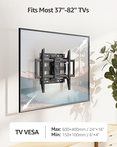 Miniatura 7 de MOUNTUP Soporte de pared para TV de movimiento completo para la mayoría de televisores de 37 a 82 pulgadas, diseño de rodamientos de bolas prémium