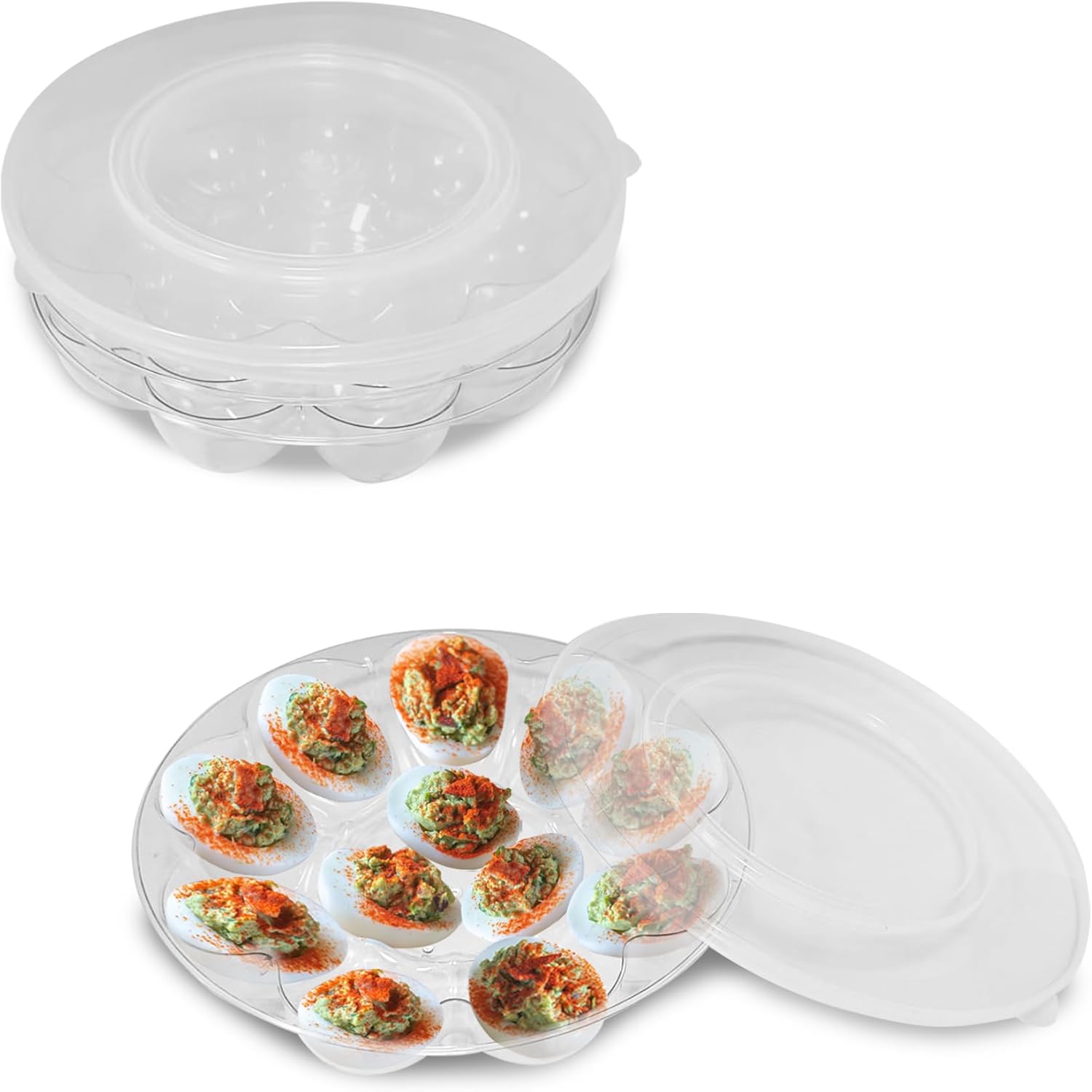 MT Products 9 Slots Plastic Clear Deviled Egg Trays with
