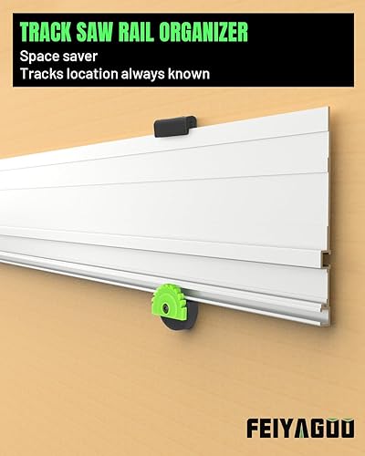 Miniatura 2 de Estante para riel de guía, soportes de riel de guía, montaje en riel guía de sierra de pista, organizador de guía de sierra de pista, paquete de 2