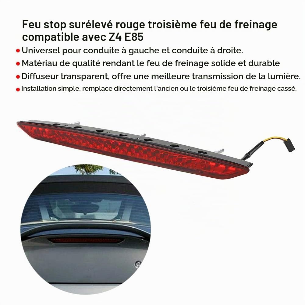 Akozon Feu De Freinage Haute TroisièMe Rouge 63256917378 - Remplacement Du Stop Pour Z4 E85