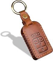 Vista 8 de OLLEN Funda para llavero de cuero genuino sin tornillos, compatible con Honda Accord Civic CRV Pilot Odyssey Passport 2015-2021, etc, protector