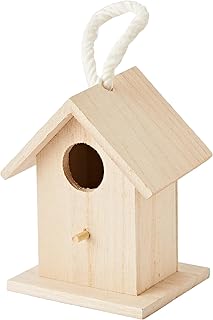 Artemio 10 x 8,5 x 13 cm Nichoir à suspendre en bois, Beige