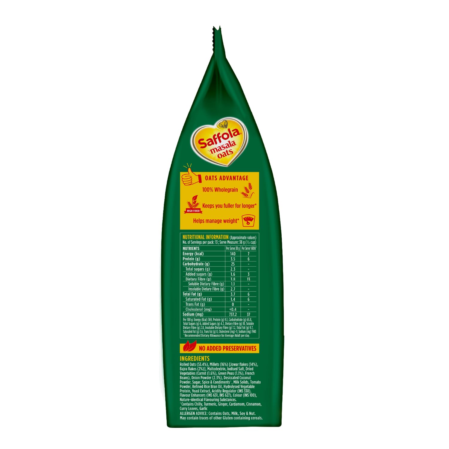 Buy Now Saffola Masala Oats | 250G |Veggie Twist | Tasty, Anytime Sn...