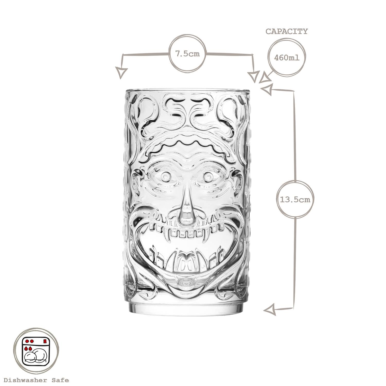 RCR Tiki Etruria Set 4 Bicchieri in Vetro, 45cl