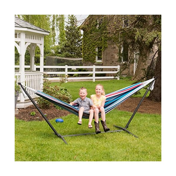 Vivere, Denim Double Cotton Hammock with Space-Saving Steel Stand including carrying bag - Image 8