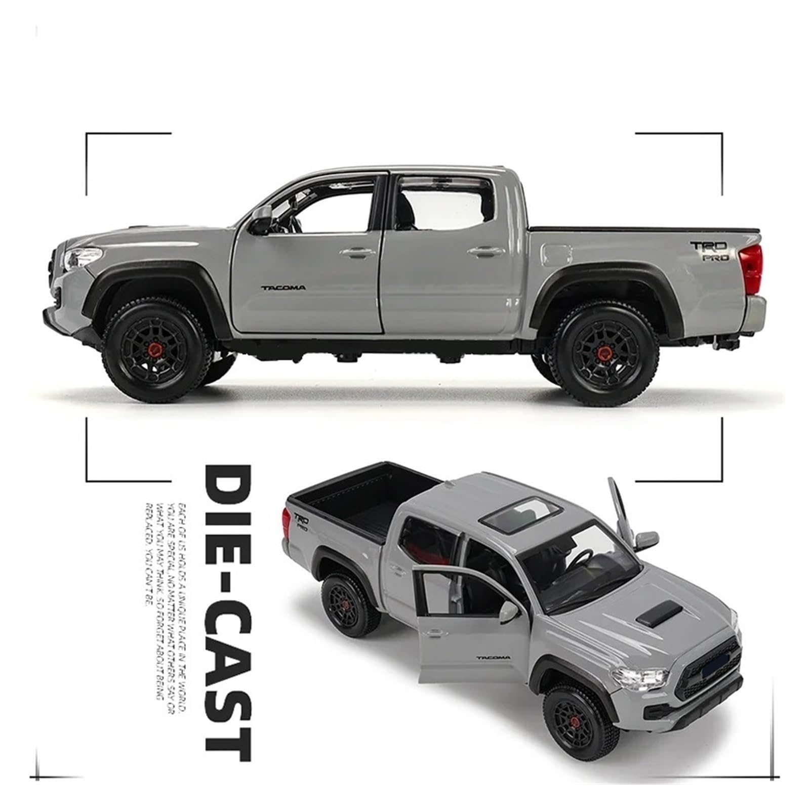 1:27 Dla TRD Pro Model Samochodowy, Odlewanie ciśnieniowe Modele Statyczne Zabawki Prezent (Szary B, with Box)