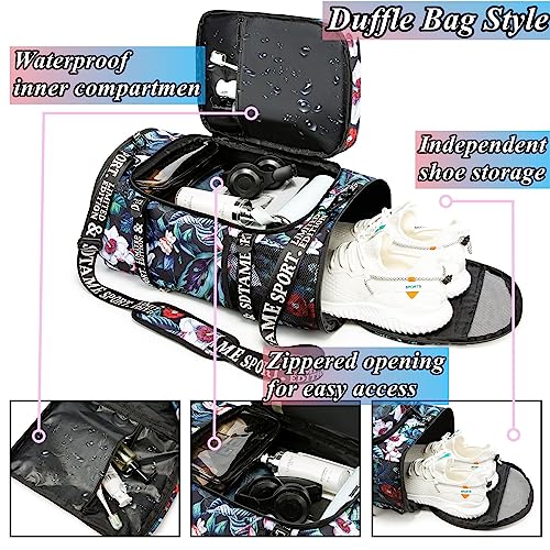Image of Gym Duffle Bag Backpack,4‑Way Waterproof with Shoe Compartment Travel Hiking Laptop