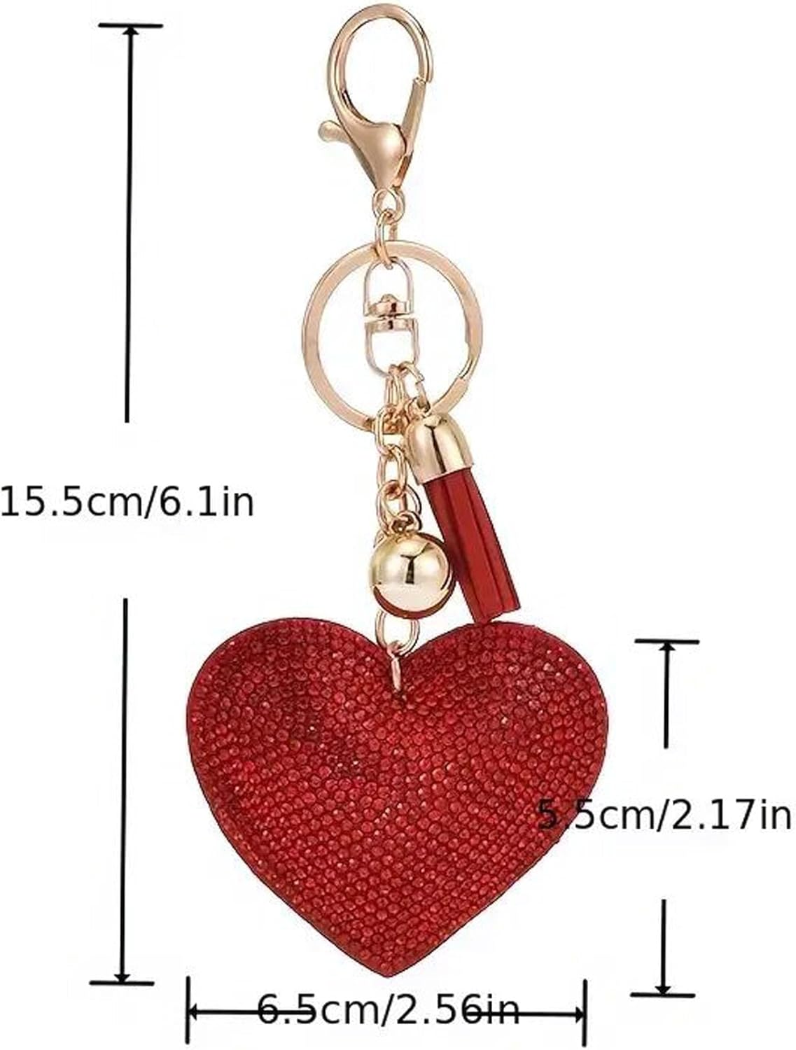 Women Heart Fashion Keychain Cute Shiny Rhinestone Butterfly Women Pendant Key Ring for Purse Handbags - Image 2