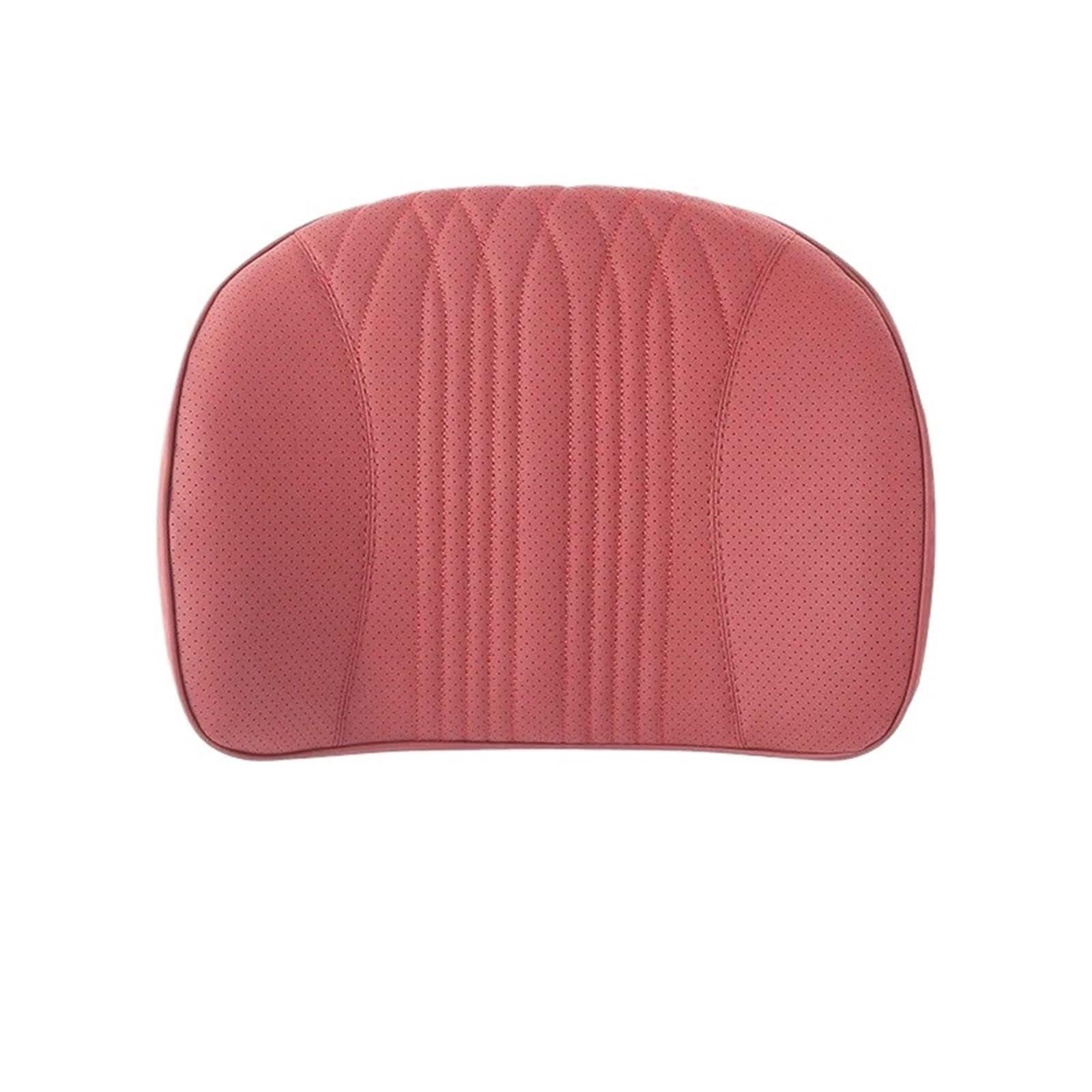 KVSWBRE Car Seat Pillow Car Leather Headrest And Lumbar Support Pillow Automotive Neck Protector Latex Head Pillow Backrest(Waist support Bordeaux red)