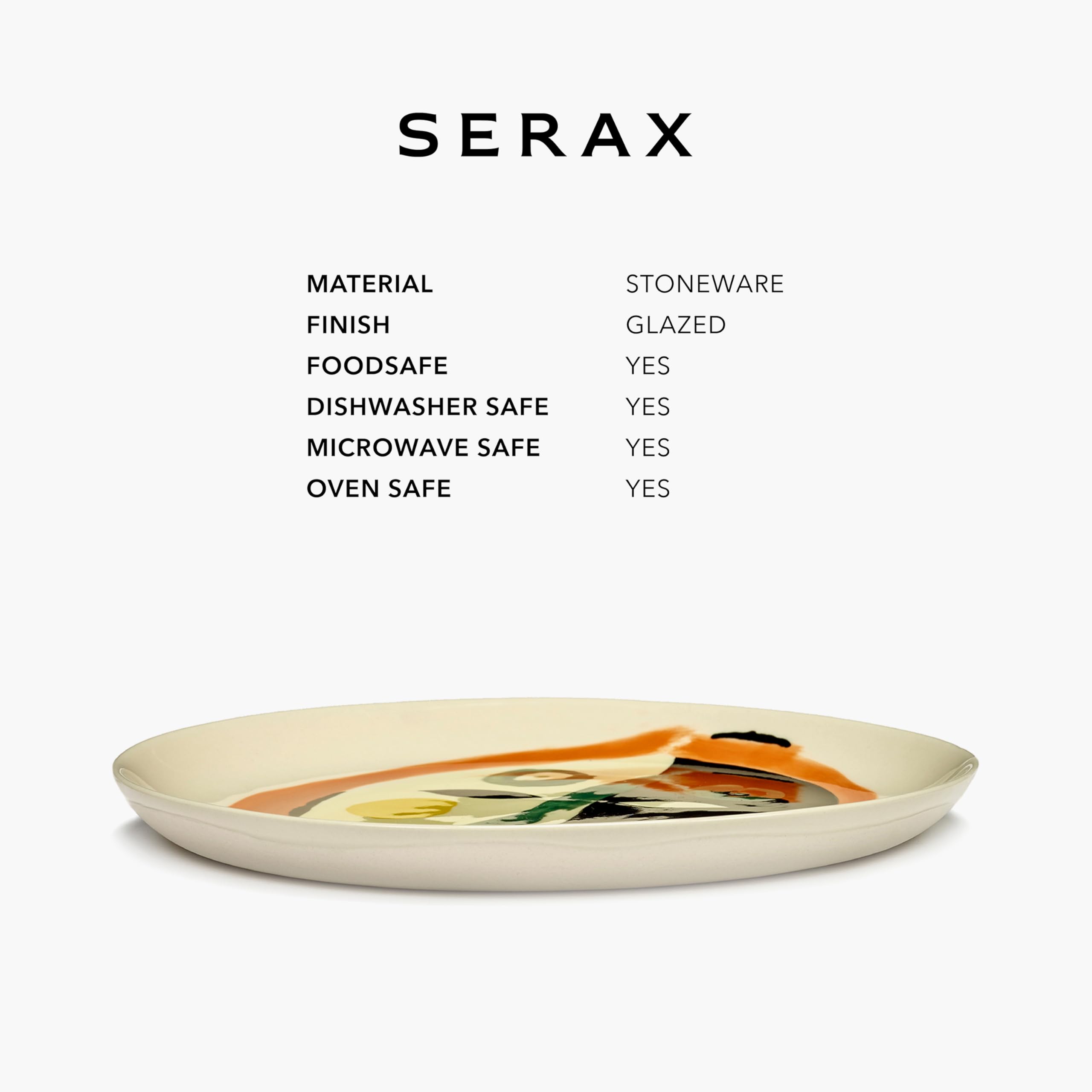 Plato de aperitivo Serax | Colección Feast de Ottolenghi | 2 platos de entrada | Vajilla de gres en colores mixtos | Juego de vajilla de lujo para cenar en casa o en una fiesta