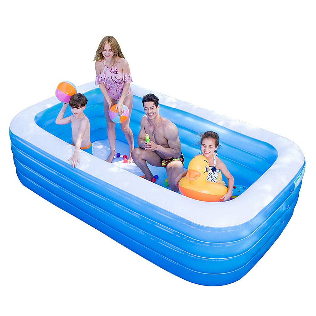 Jardin D'extérieur Rectangulaire Piscine Gonflable Familiale Pagayer Idéal pour Tous Les Enfants, Enfants et Adultes - Options de Tailles Multiples