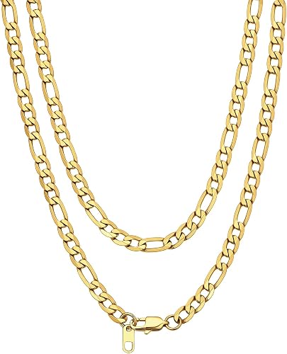 Bandmax Chaîne Figaro Homme Plaqué Or 50cm Collier Maille…