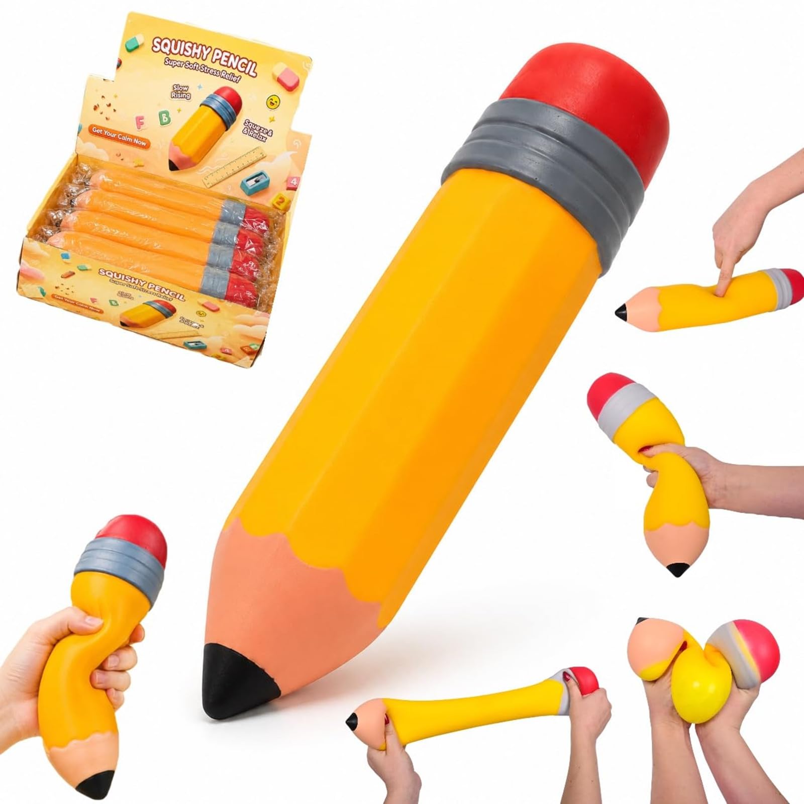Jumbo Squishy Pencil, Squishy Toys Slow Rising Stress Relief Toy for Adults