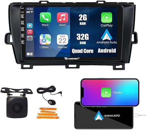 Miniatura 20 de Kunfine Coche CarPlay Android Navegación Automática Estéreo GPS Radio Cámara Pantalla 9 "IPS Pantalla Táctil Headunit Tablet Pad Media Player