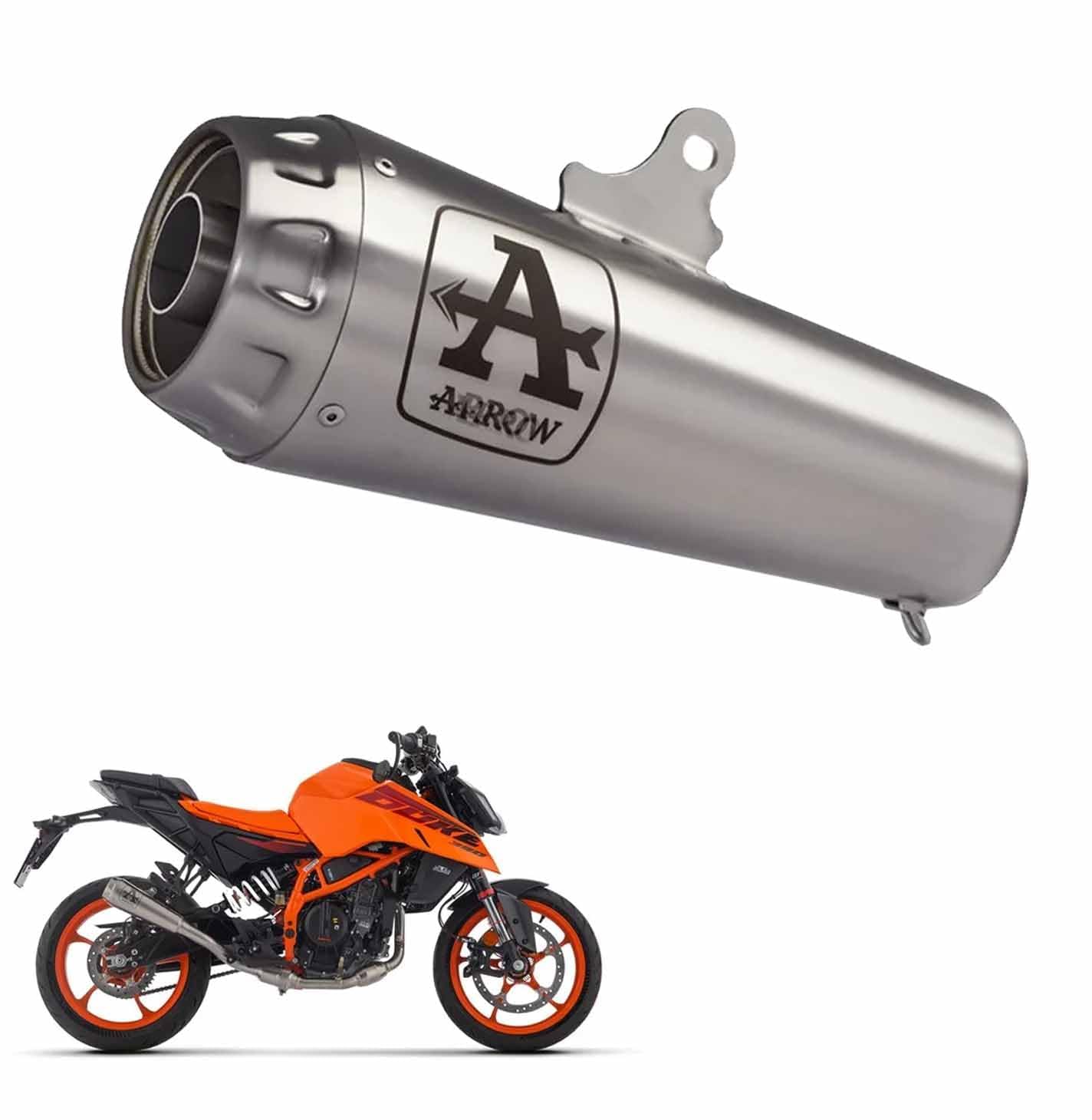 Arrow Performance Motorcycle Exhaust Muffler, Stainless Steel, Silver, Cylindrical, Universal Fit with DB Killer Silencer, 51mm Outlet-image-45