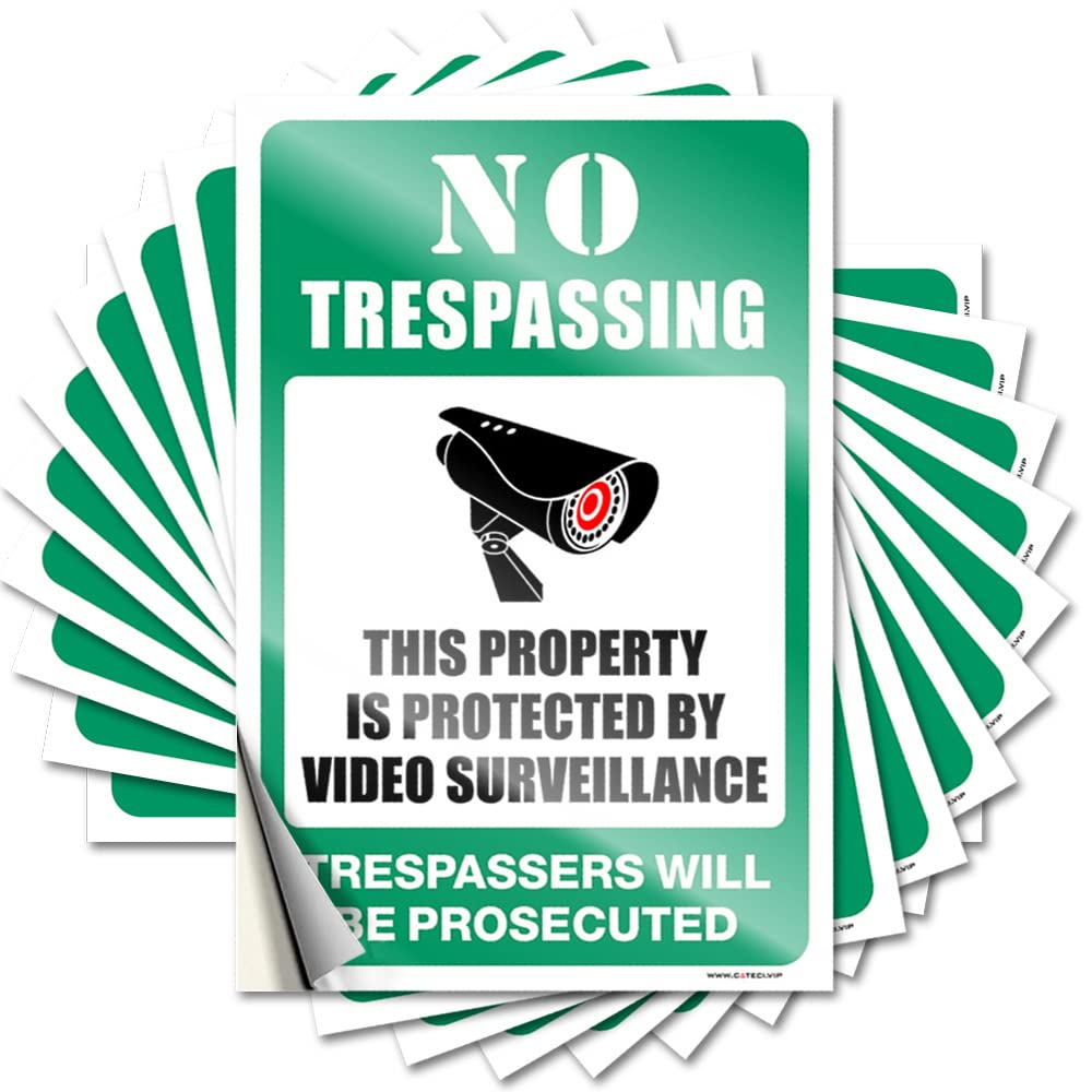 Sticker Scented Holiday Bottle No Trespassing - This Property is Protected By Video Surveillance - No Residue Decals for Car(8X12CM)