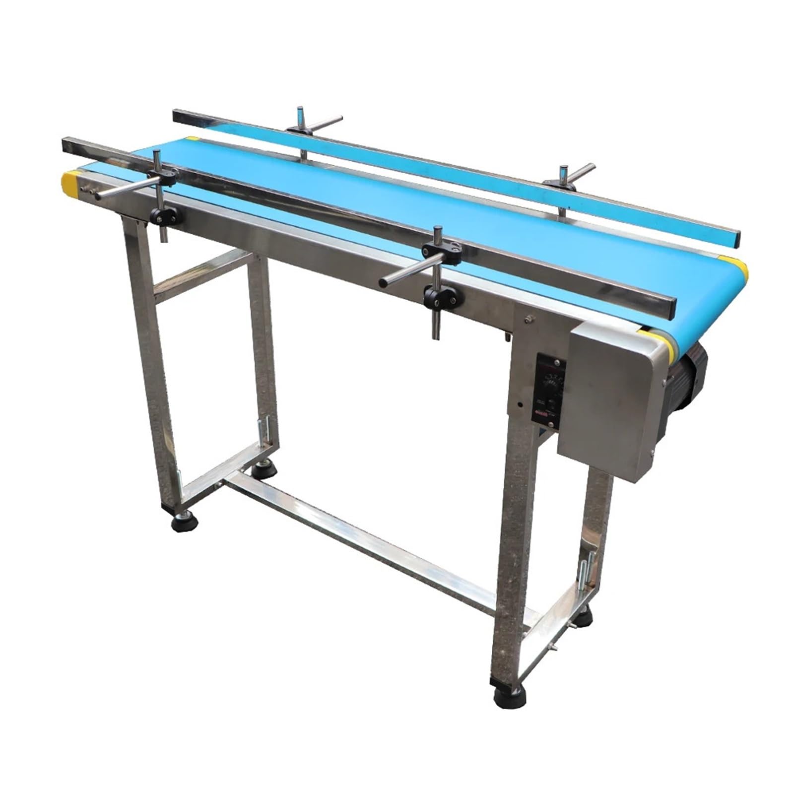 Convoyeur 1000 mm 1200 mm de qualité alimentaire pour machine à bande transporteuse en acier inoxydable pour imprimante à jet d'encre automatique (longueur 1000 mm, garde-corps unique)